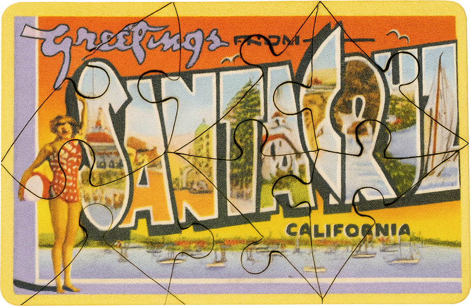 Santa Cruz Vintage Postcard Wooden Jigsaw Puzzle