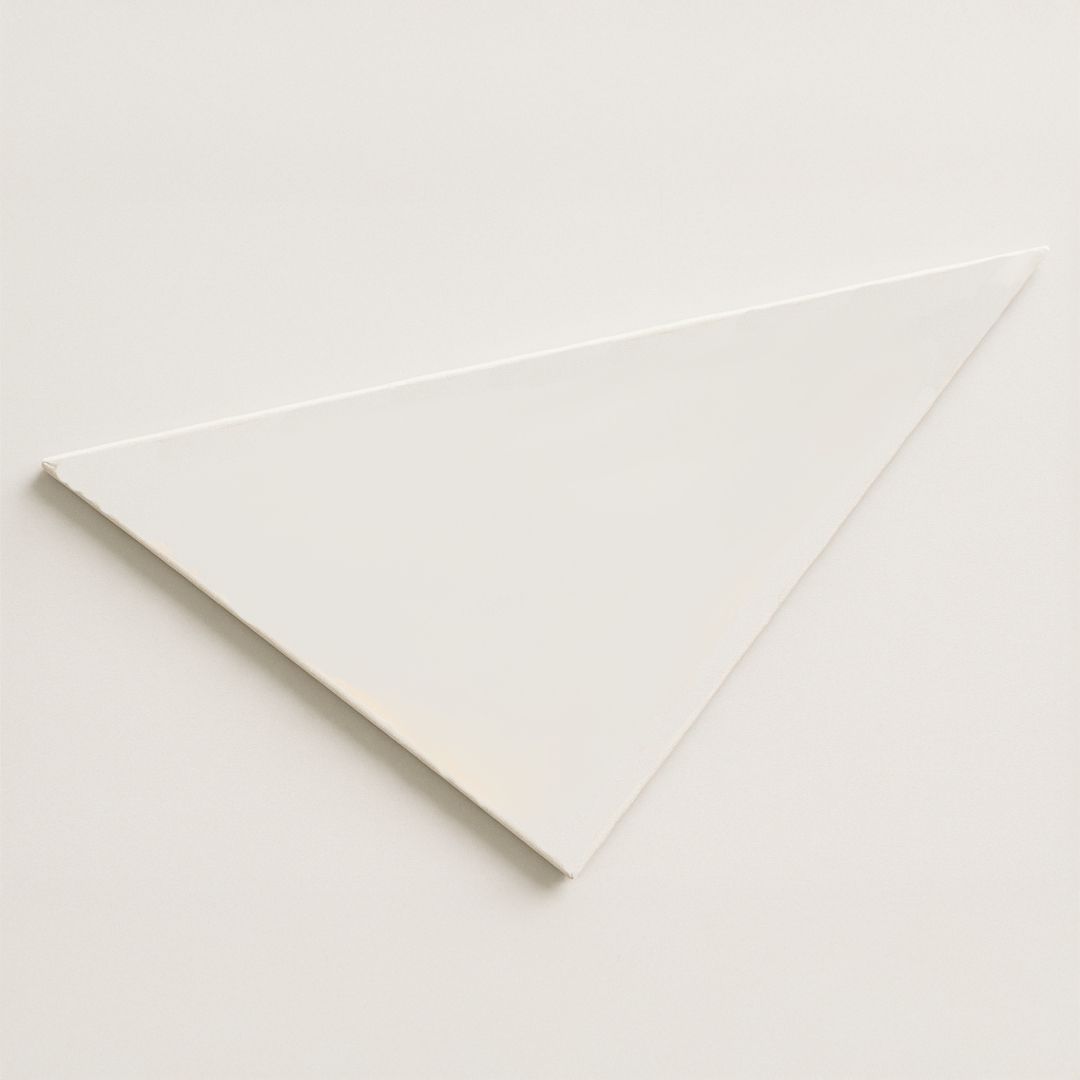 Front side of a Scalene Acute Stretched white triangular canvas