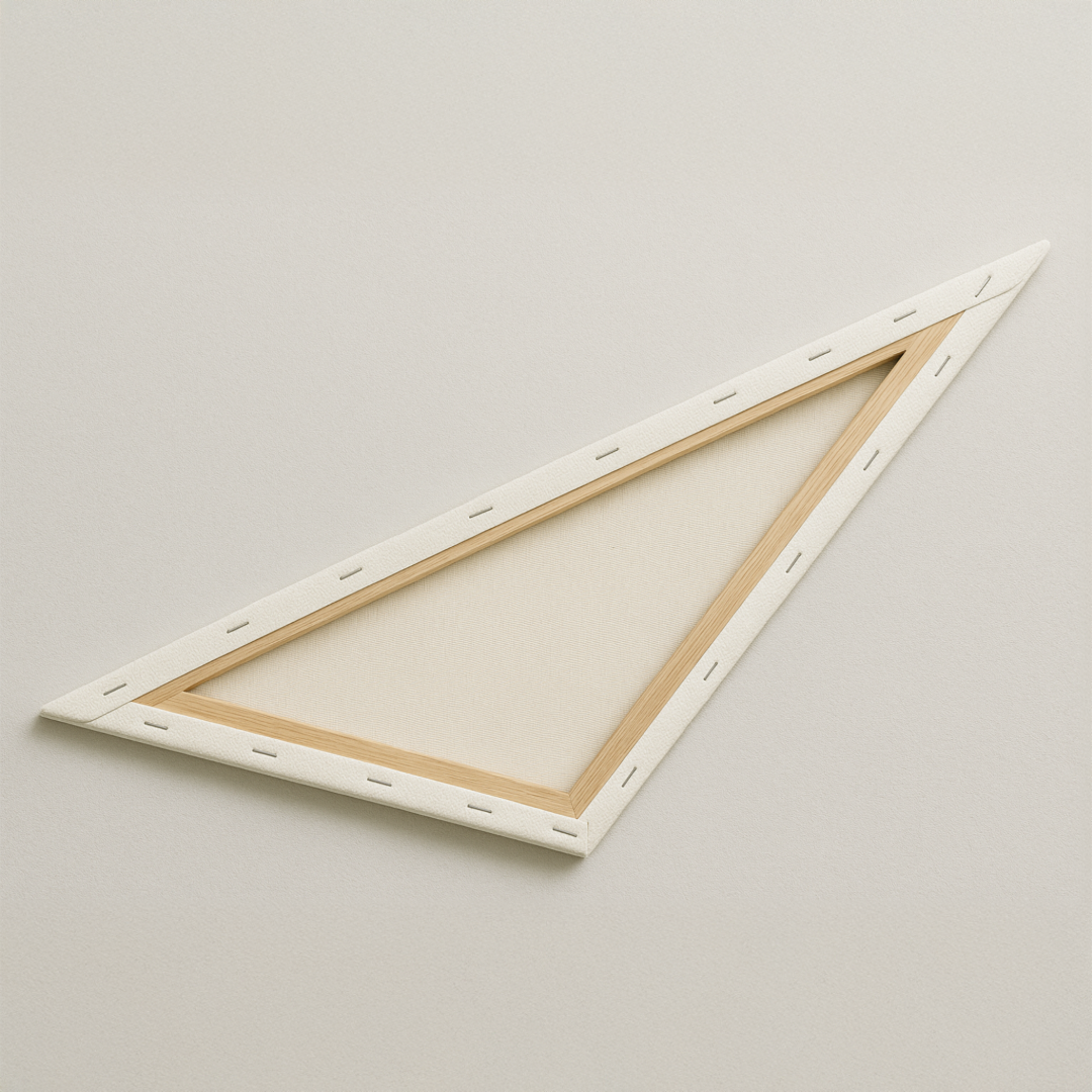 Back side of Scalene Right stretched triangular canvas