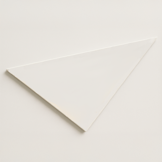 Front side of a Scalene Acute Stretched white triangular canvas
